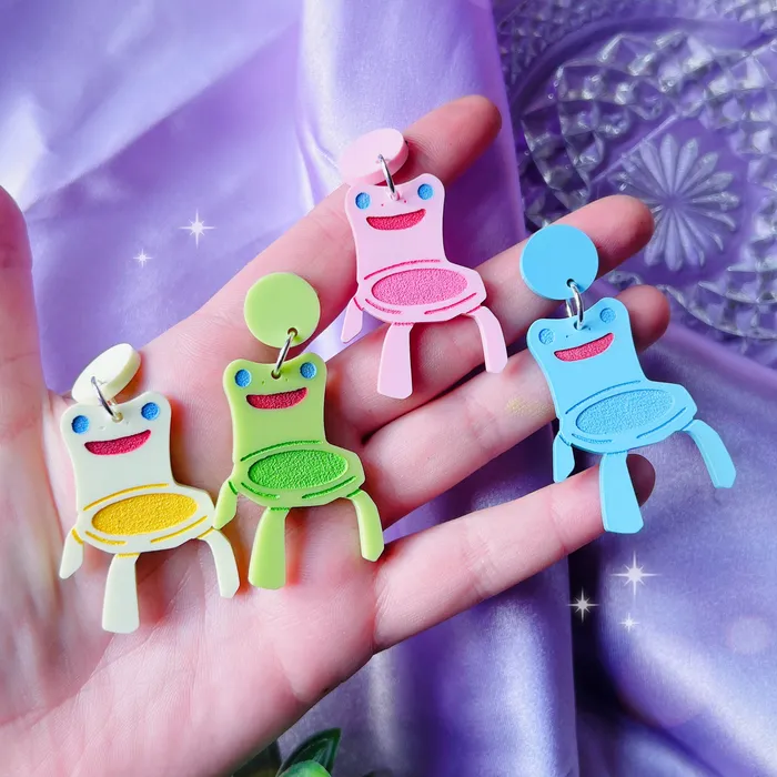 KGF Jewelry Earrings Froggy Chair SINGLE Mix and Match Acrylic Earrings Keychains Pins Magnets KGF Jewelry Earrings Froggy Chair SINGLE Mix and Match Acrylic Earrings Keychains Pins Magnets