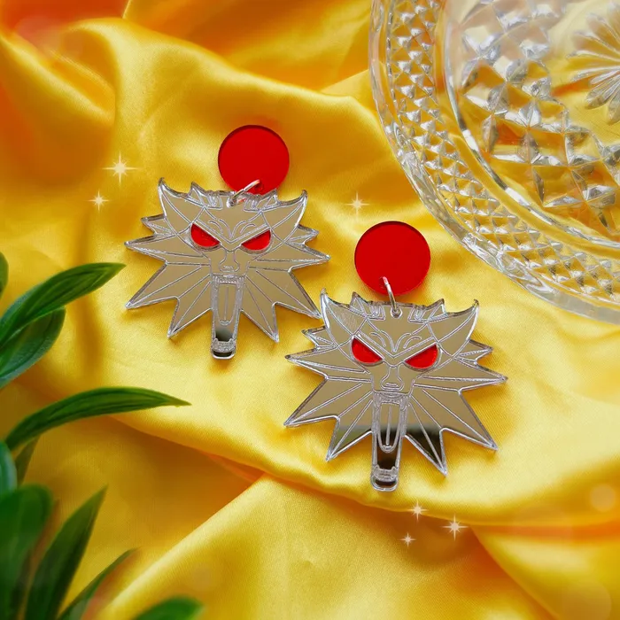 KGF Jewelry Geralts Medallion Acrylic Earrings Keychain Pin Earrings