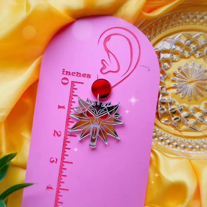 KGF Jewelry Geralts Medallion Acrylic Earrings Keychain Pin Earrings KGF Jewelry Geralts Medallion Acrylic Earrings Keychain Pin Earrings