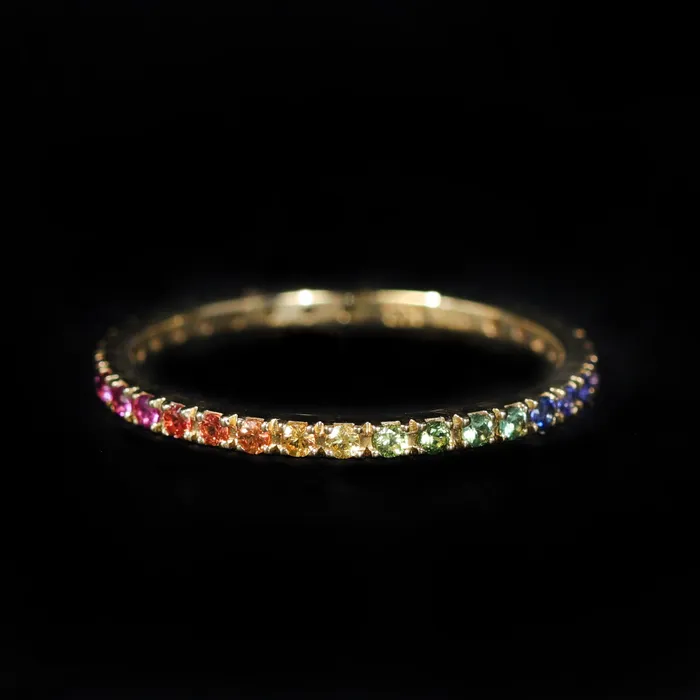 Kimberly Collins Rings 18K Yellow Gold 040 CTW MultiColor Sapphire Band