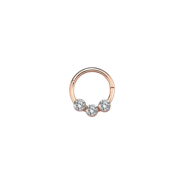 Kismet by Milka Earrings Solitaire Trio Hoop Piercing