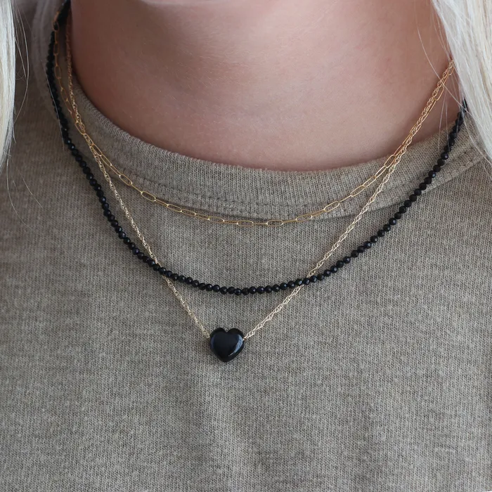 Kris Nations Black Onyx Heart Necklace Necklaces