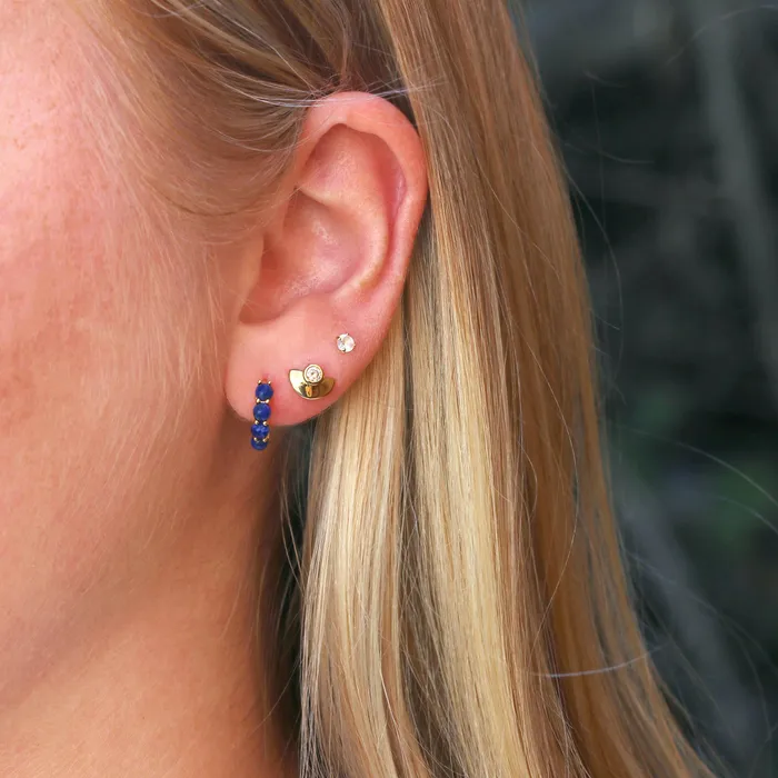Kris Nations Earrings Blue Lapis Huggie Hoop Earrings Kris Nations Earrings Blue Lapis Huggie Hoop Earrings