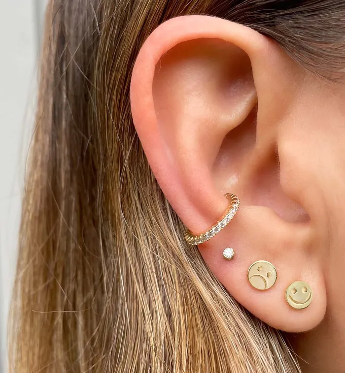 Kris Nations Earrings Single Happy Stud Earring