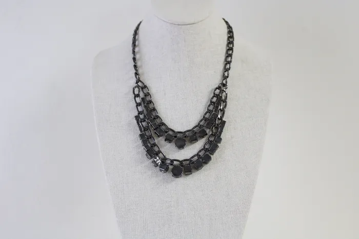 Kristine Accessories Carson Black Metal Necklace Kristine Accessories Necklaces