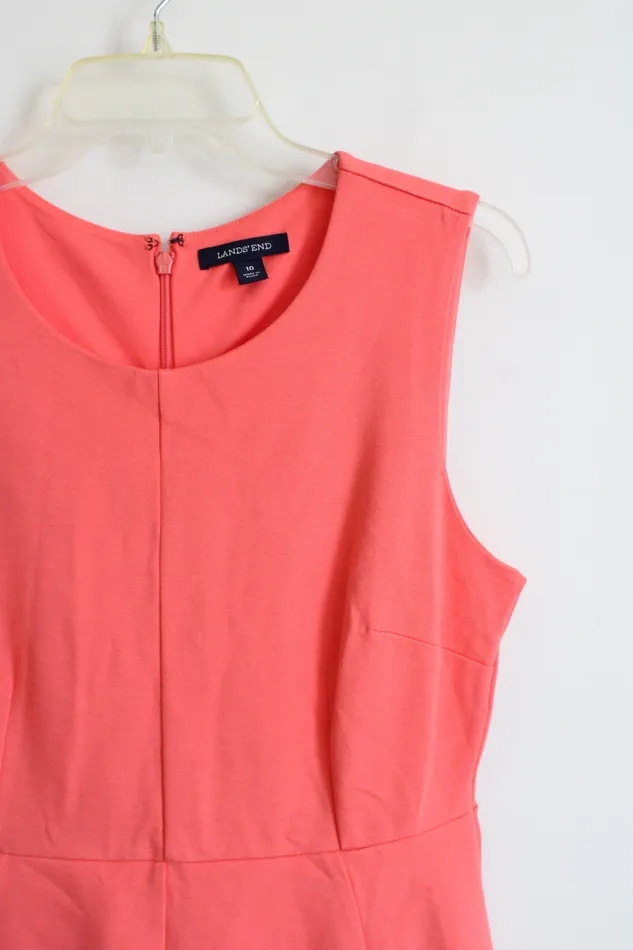 Lands End Coral Sheath Dress 10 Lands End Earrings