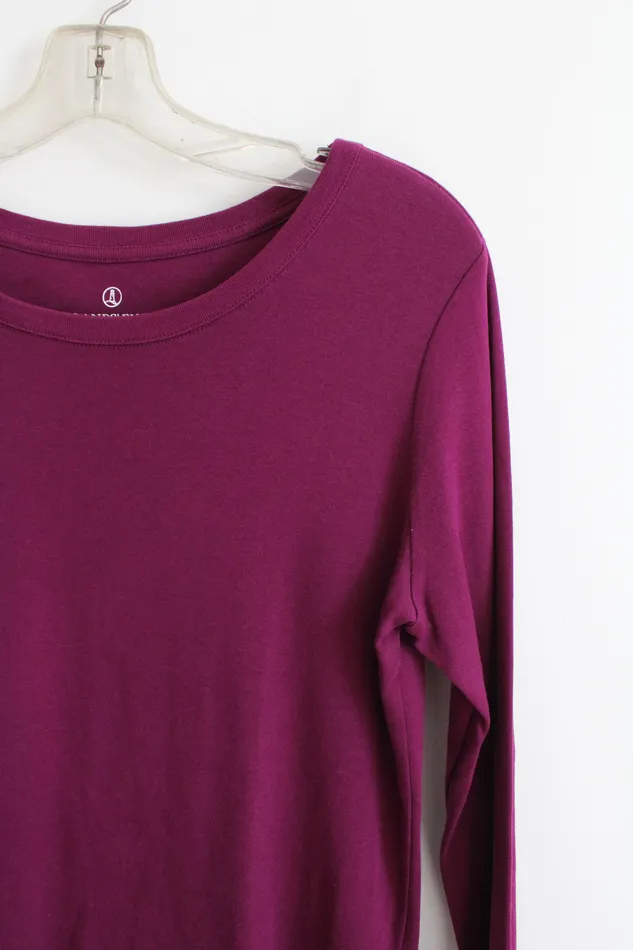 Lands End Earrings Lands End Shaped Purple Long Sleeved Cotton Top S