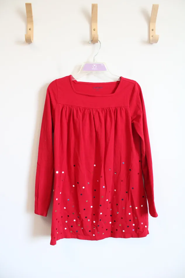 Lands End Red Sequined Dress Youth M 1012 Lands End Earrings
