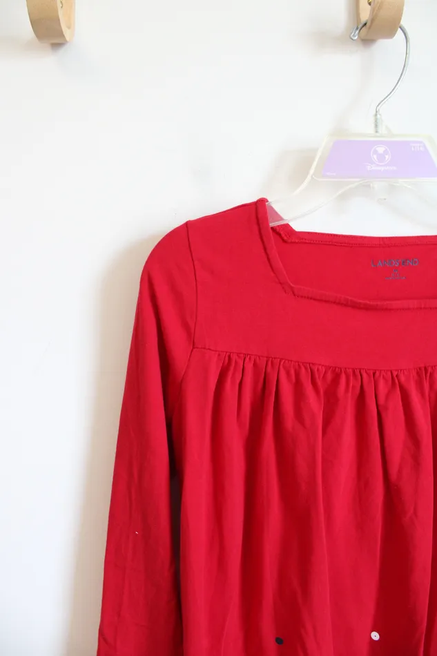 Lands End Red Sequined Dress Youth M 1012 Lands End Earrings