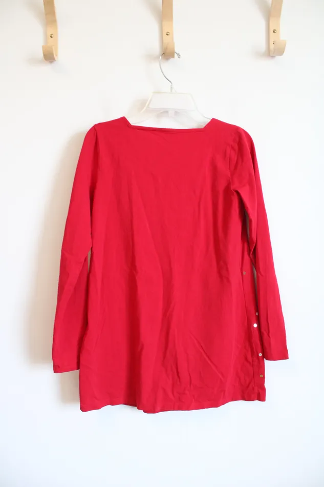 Lands End Red Sequined Dress Youth M 1012 Lands End Earrings
