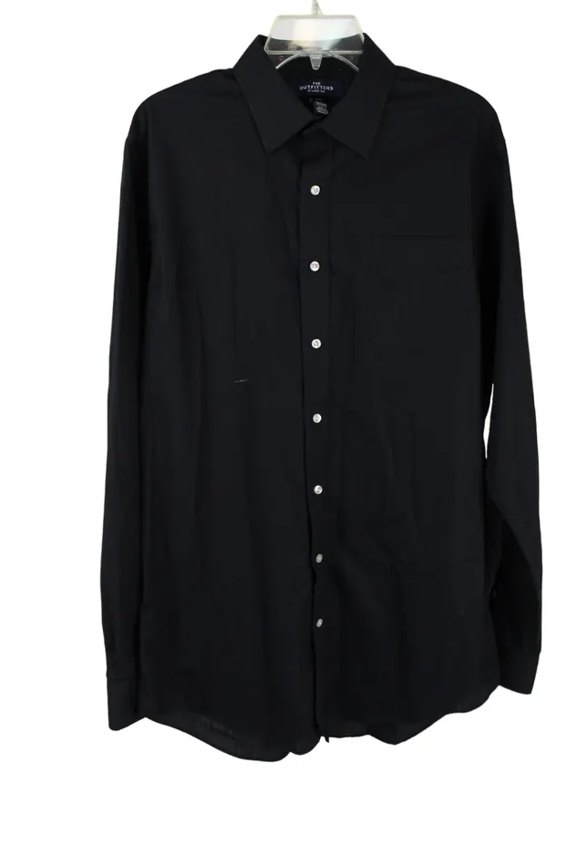 Lands End The Outfitters Black Button Down Shirt 16X37 Tall Lands End Rings