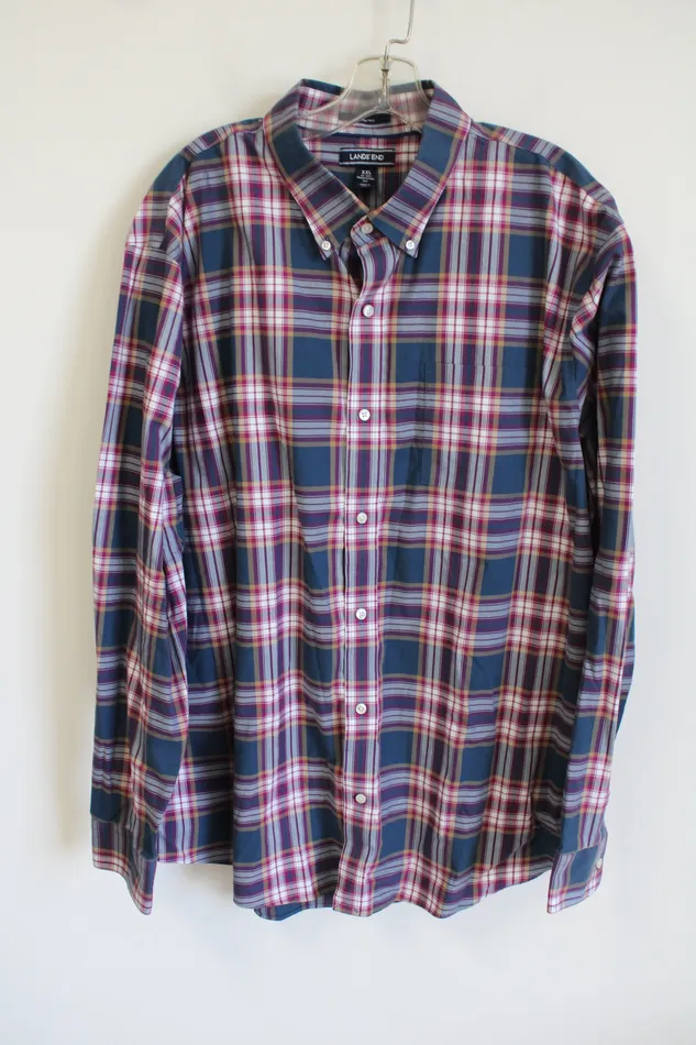 Lands End Traditional Fit Multi Colored Plaid Long Sleeved Button Down Shirt XXL Lands End Earrings