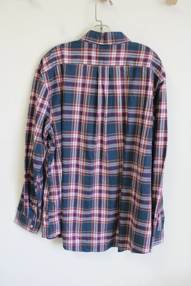 Lands End Traditional Fit Multi Colored Plaid Long Sleeved Button Down Shirt XXL Lands End Earrings