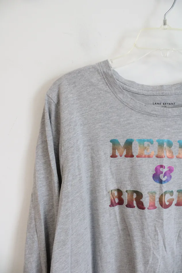 Lane Bryant Earrings Lane Bryant Gray Merry Bright Long Sleeved Top 2224