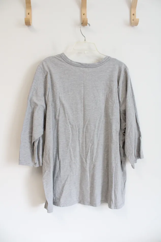 Lane Bryant Earrings Lane Bryant Gray Merry Bright Long Sleeved Top 2224