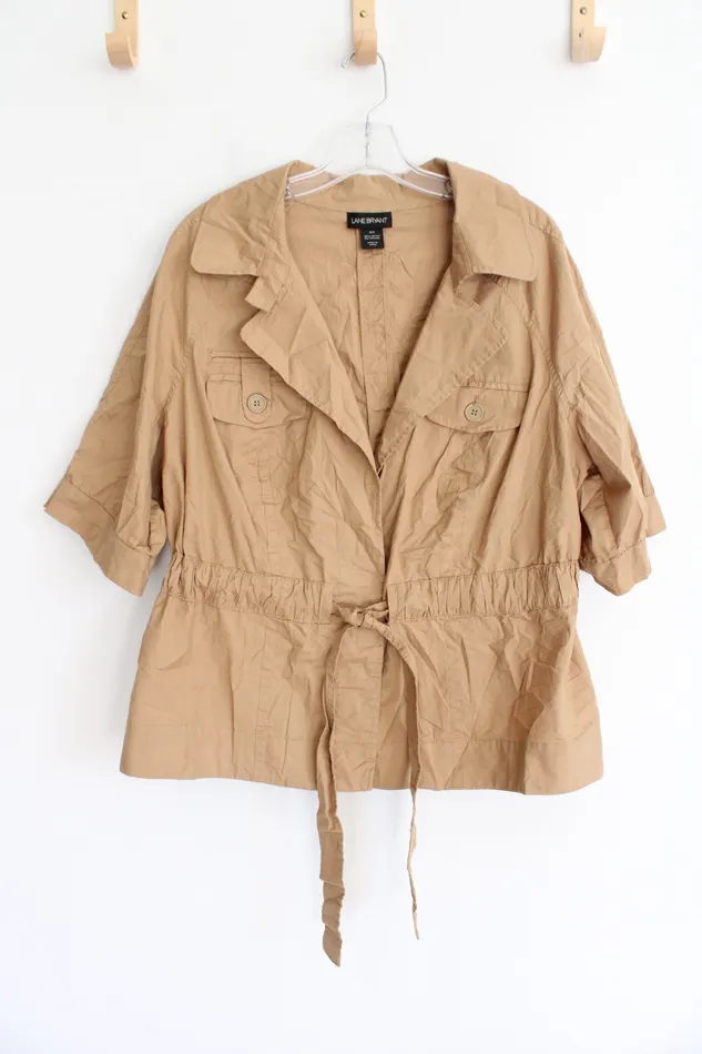 Lane Bryant Earrings Lane Bryant Tan Tied Short Sleeved Jacket 20