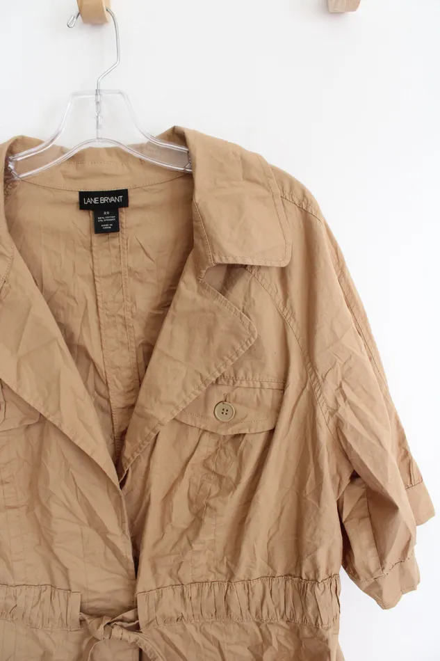 Lane Bryant Earrings Lane Bryant Tan Tied Short Sleeved Jacket 20