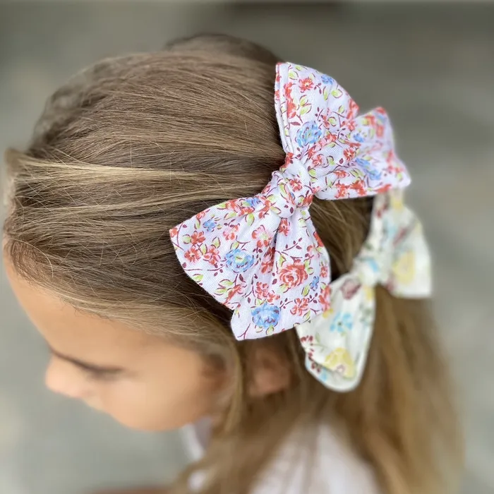 Large Girls Hair Clips Yellow and Orange Floral iszi ONLINE Rings