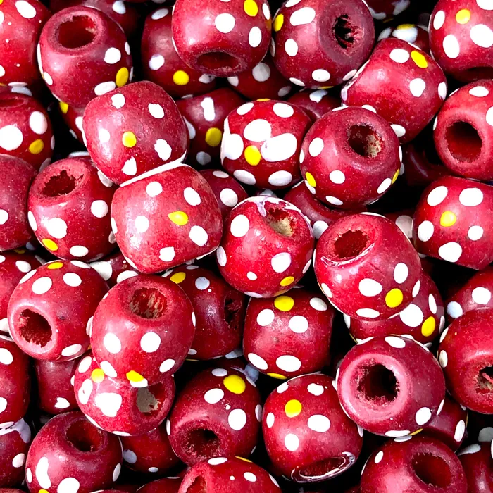 Large Hole Wooden Beads 13x12mm 20 Pieces in a pack Peppy Beads Earrings