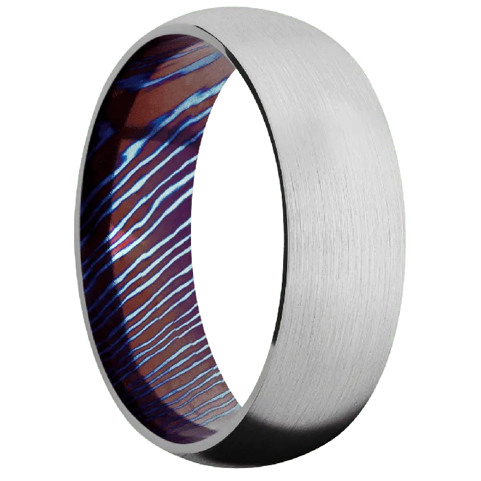 Lashbrook Earrings 14K White Gold Satin Finish Titanium Damascus