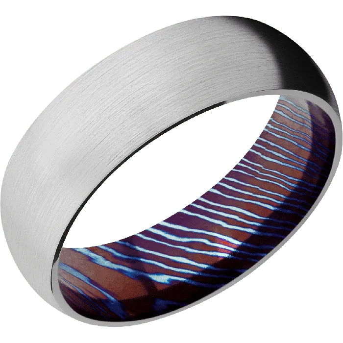 Lashbrook Earrings 14K White Gold Satin Finish Titanium Damascus