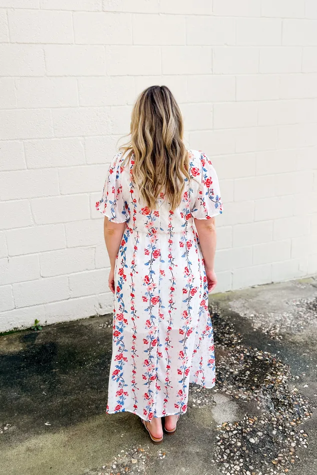 Lasting Impressions Floral Maxi Dress Ivory Haptics Rings