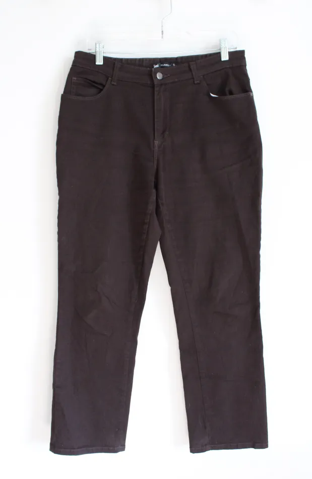 Lee Relaxed Fit Dark Brown Pants 8 Short Lee Earrings