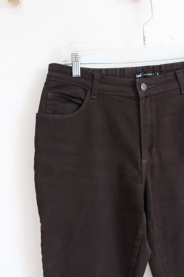 Lee Relaxed Fit Dark Brown Pants 8 Short Lee Earrings