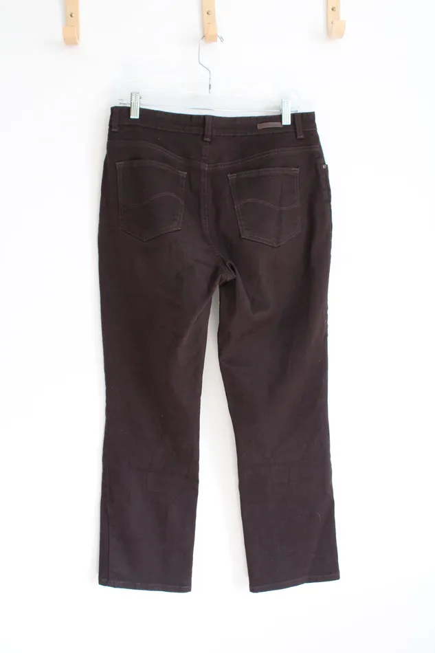 Lee Relaxed Fit Dark Brown Pants 8 Short Lee Earrings