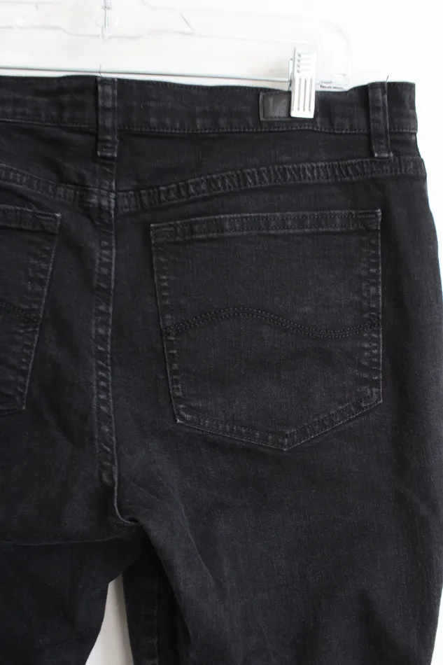 Lee Rings Lee Relaxed Fit Straight Leg Mid Rise Black Jeans 14 Short