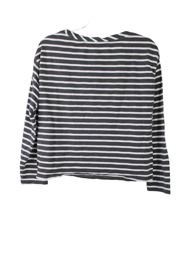 Levis Earrings Levis Gray Striped Long Sleeved Shirt S