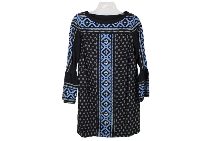 LOFT Black Flare Sleeve Dress XS Petite Ann Taylor LOFT Rings
