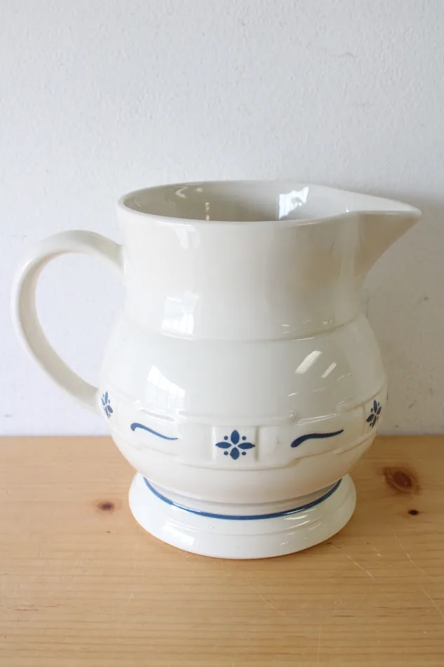 Longaberger Rings Longaberger Pottery Blue Woven Traditions Pitcher