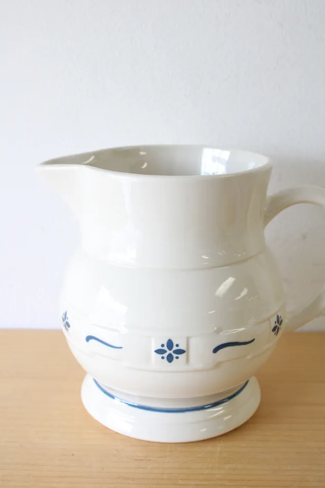 Longaberger Rings Longaberger Pottery Blue Woven Traditions Pitcher