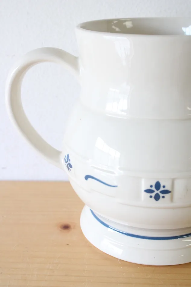 Longaberger Rings Longaberger Pottery Blue Woven Traditions Pitcher