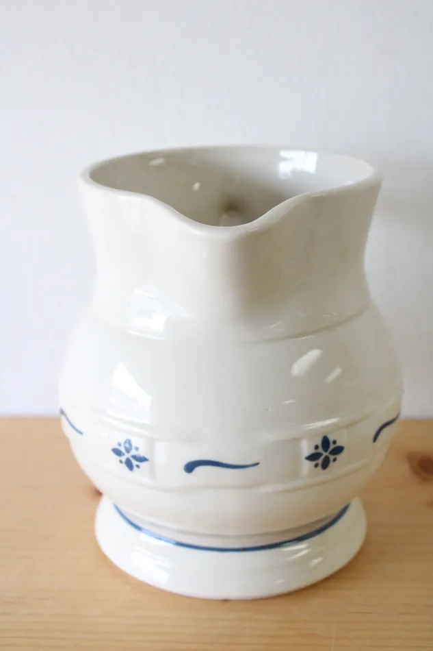 Longaberger Rings Longaberger Pottery Blue Woven Traditions Pitcher