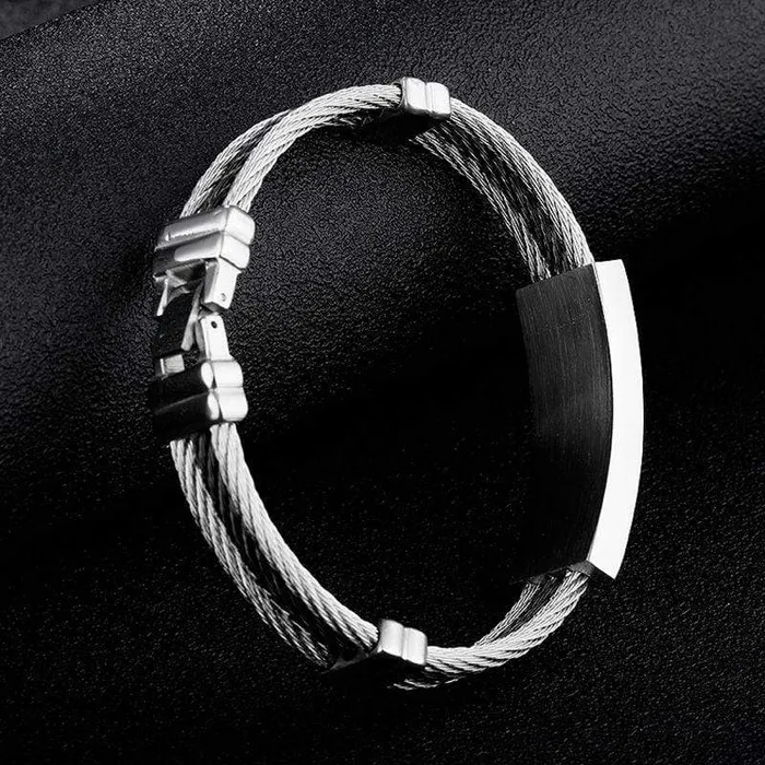 Lords Guidance Bracelets Mens Cross Bracelet br Black Wire