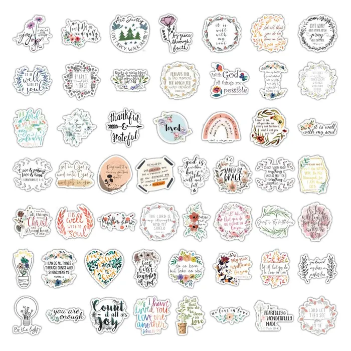 Lords Guidance Earrings Bible Quote Stickers 100 Pieces