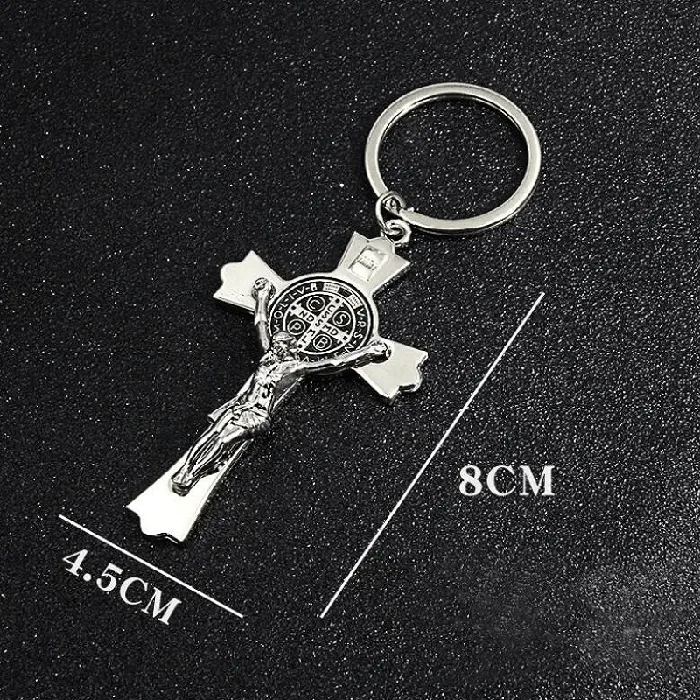 Lords Guidance Earrings Christian Crucifix Keychain