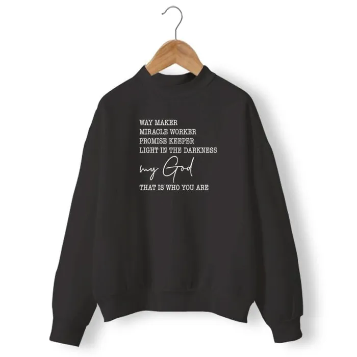 Lords Guidance Earrings Christian Sweatshirt br Way Maker Miracle Worker