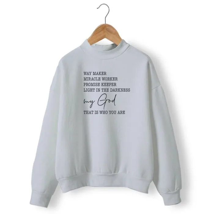 Lords Guidance Earrings Christian Sweatshirt br Way Maker Miracle Worker