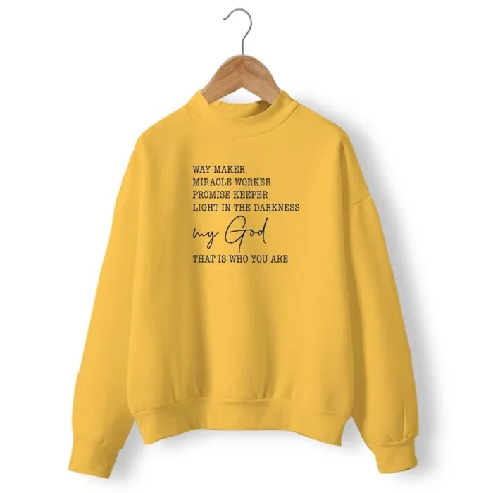 Lords Guidance Earrings Christian Sweatshirt br Way Maker Miracle Worker