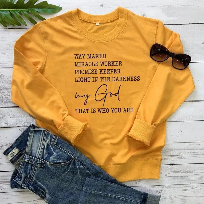 Lords Guidance Earrings Christian Sweatshirt br Way Maker Miracle Worker