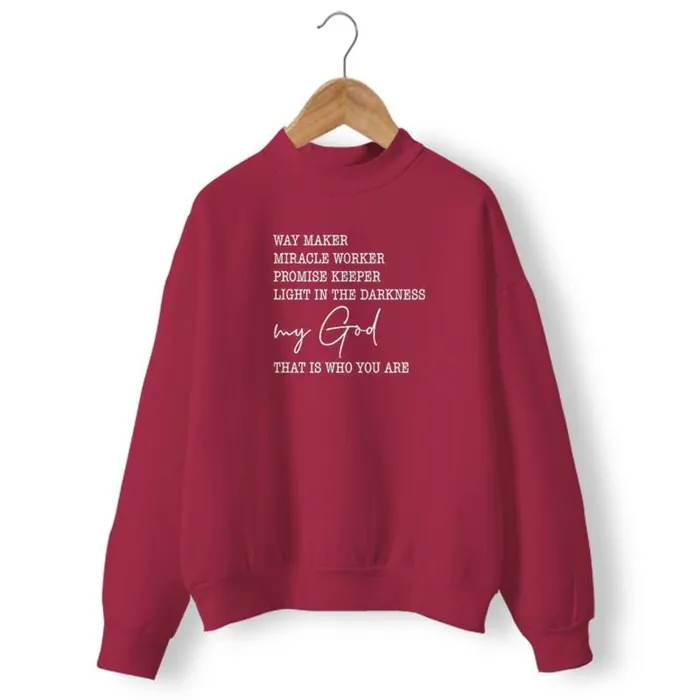 Lords Guidance Earrings Christian Sweatshirt br Way Maker Miracle Worker