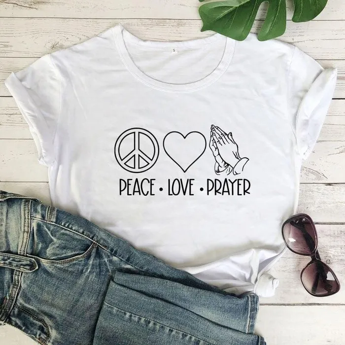 Lords Guidance Earrings Christian TShirt br Peace Love Prayer