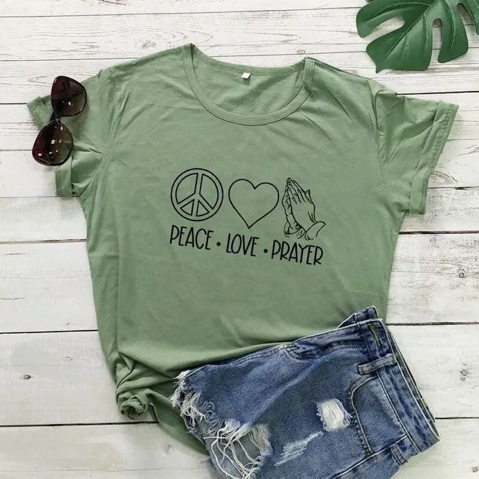 Lords Guidance Earrings Christian TShirt br Peace Love Prayer