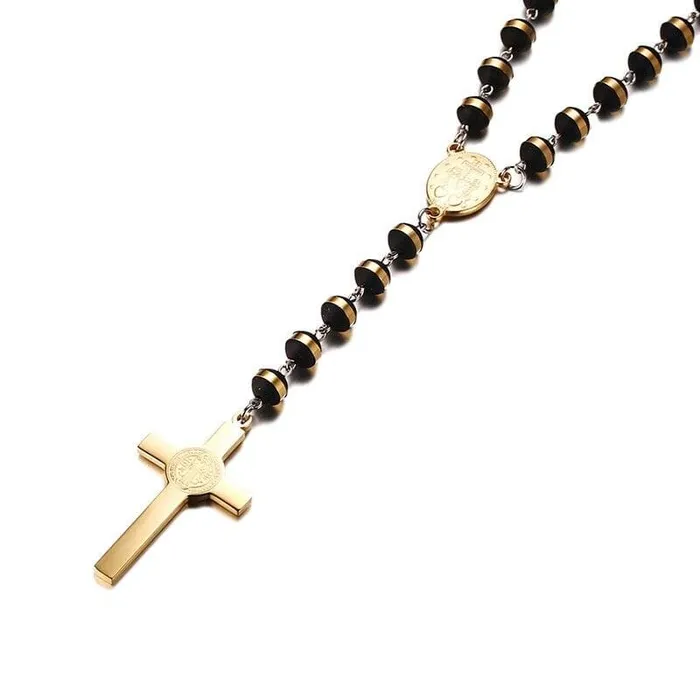 Lords Guidance Mens Christian Necklace br St Benedict Cross Necklaces
