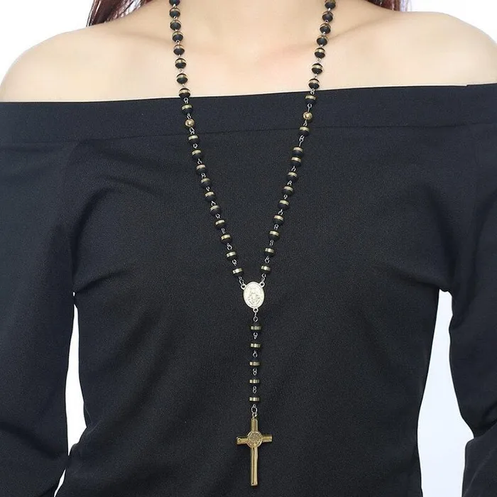 Lords Guidance Mens Christian Necklace br St Benedict Cross Necklaces