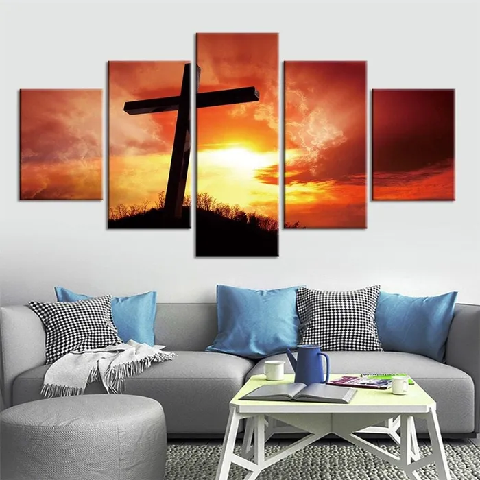 Lords Guidance Necklaces Christian Canvas Artbr Sunset Cross