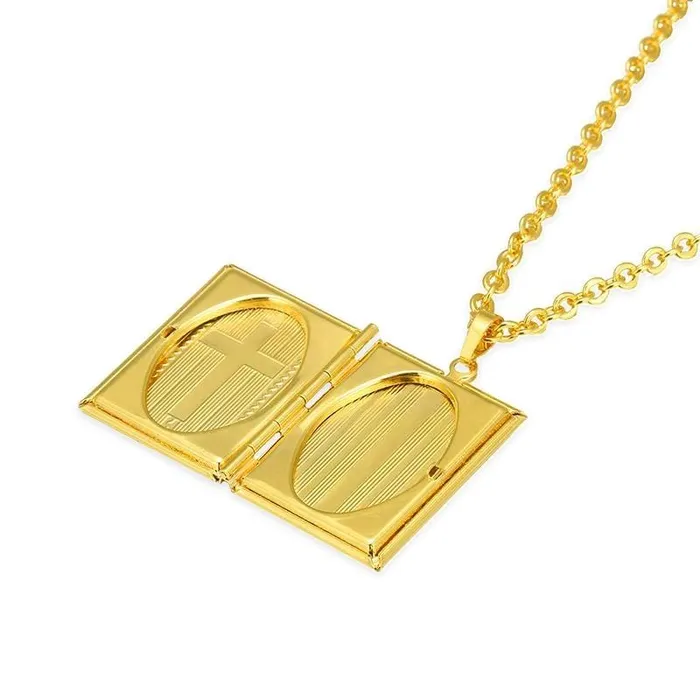 Lords Guidance Necklaces Mens Christian Necklace br Bible Locket